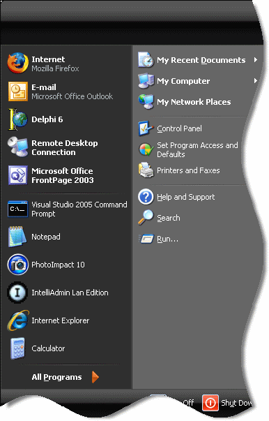 Start menu without name